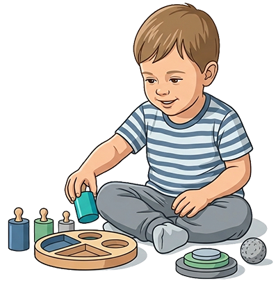 Dziecko pracujące z materiałami Montessori w przedszkolu w Gdańsku